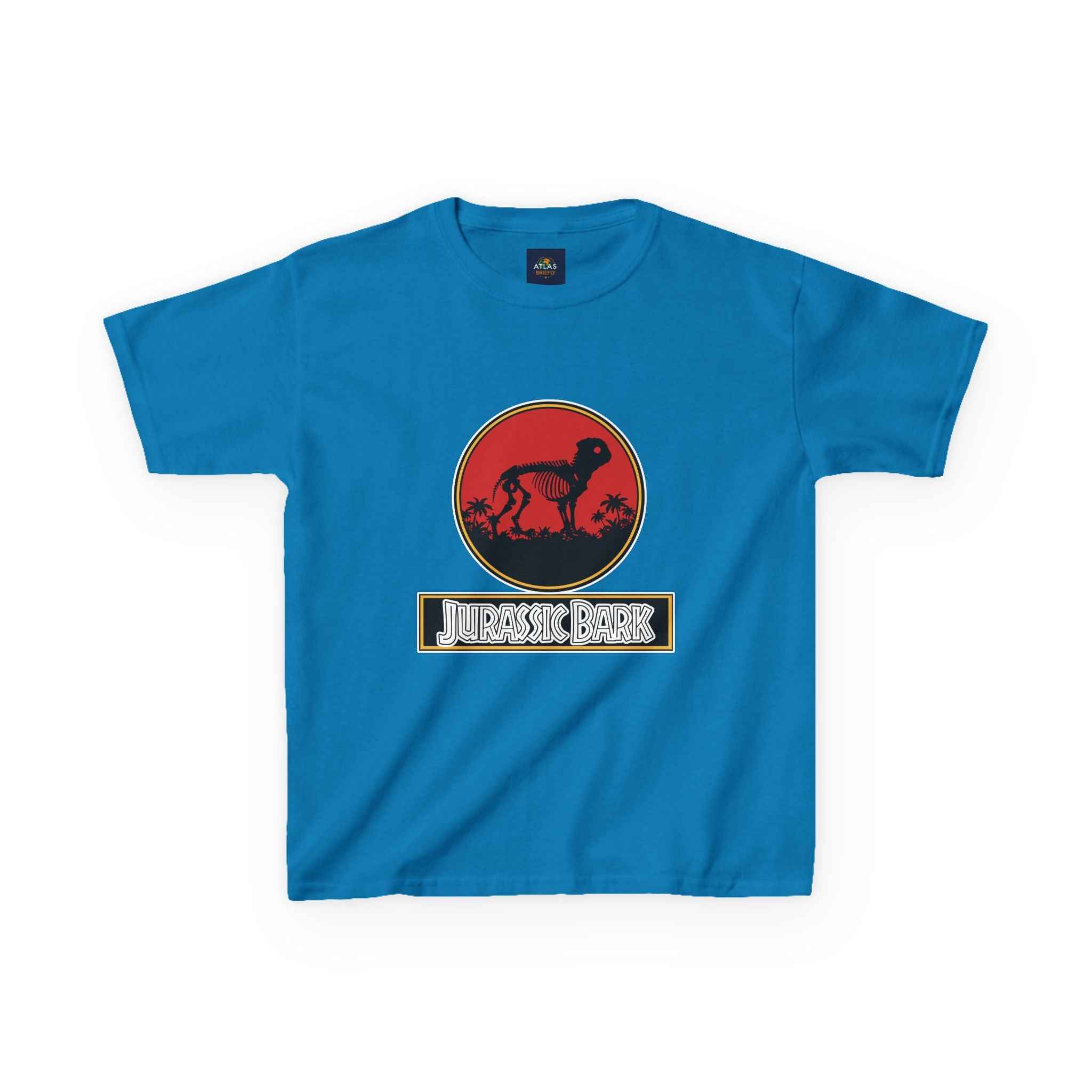 Kids Pug Jurassic Bark T-Shirt - Fun Dog & Dinosaur Tee for Kids with Worldwide Shipping - Atlas Briefly