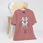 Gemini Zodiac Tee - Minimalistic Black and White Unisex Design