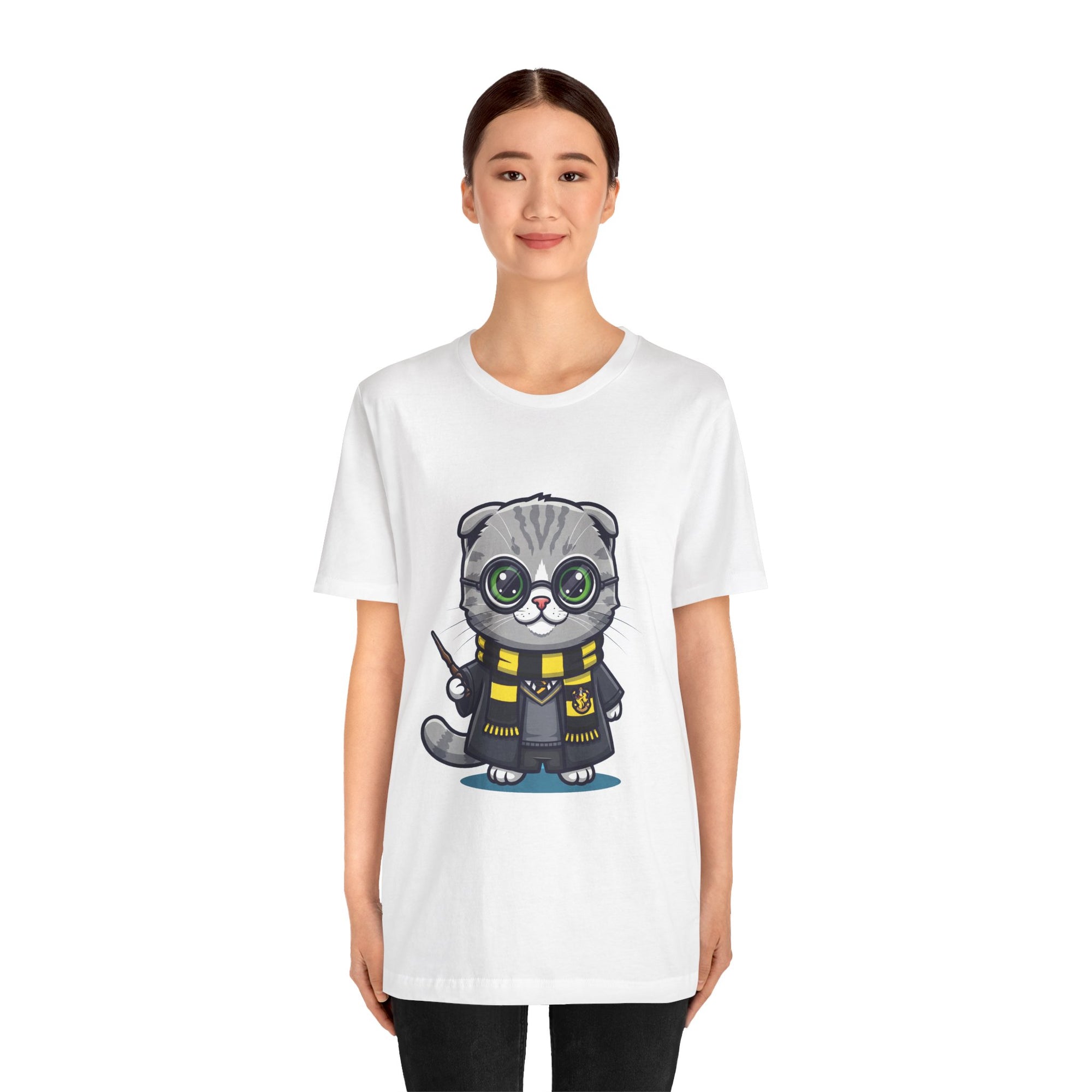 Hufflepurr Harry Potter T-Shirt - Funny Wizarding World Tee | Cute Potter Cat Gift - Atlas Briefly