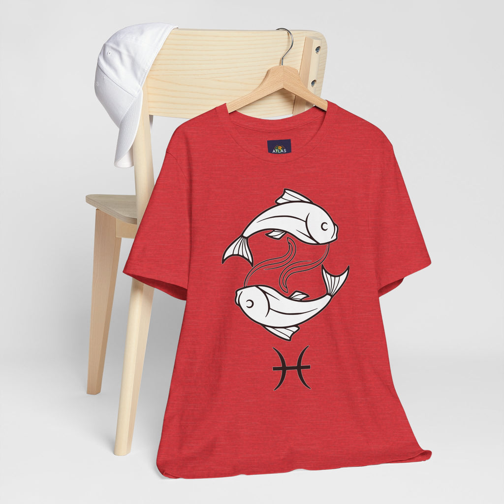 Pisces Zodiac T-shirt - Minimalist Black and White Unisex Tee