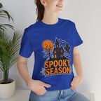Spooky Season Halloween T-Shirt - Haunted House Ghost Bat Graphic Tee | Halloween Landscape Shirt - Atlas Briefly