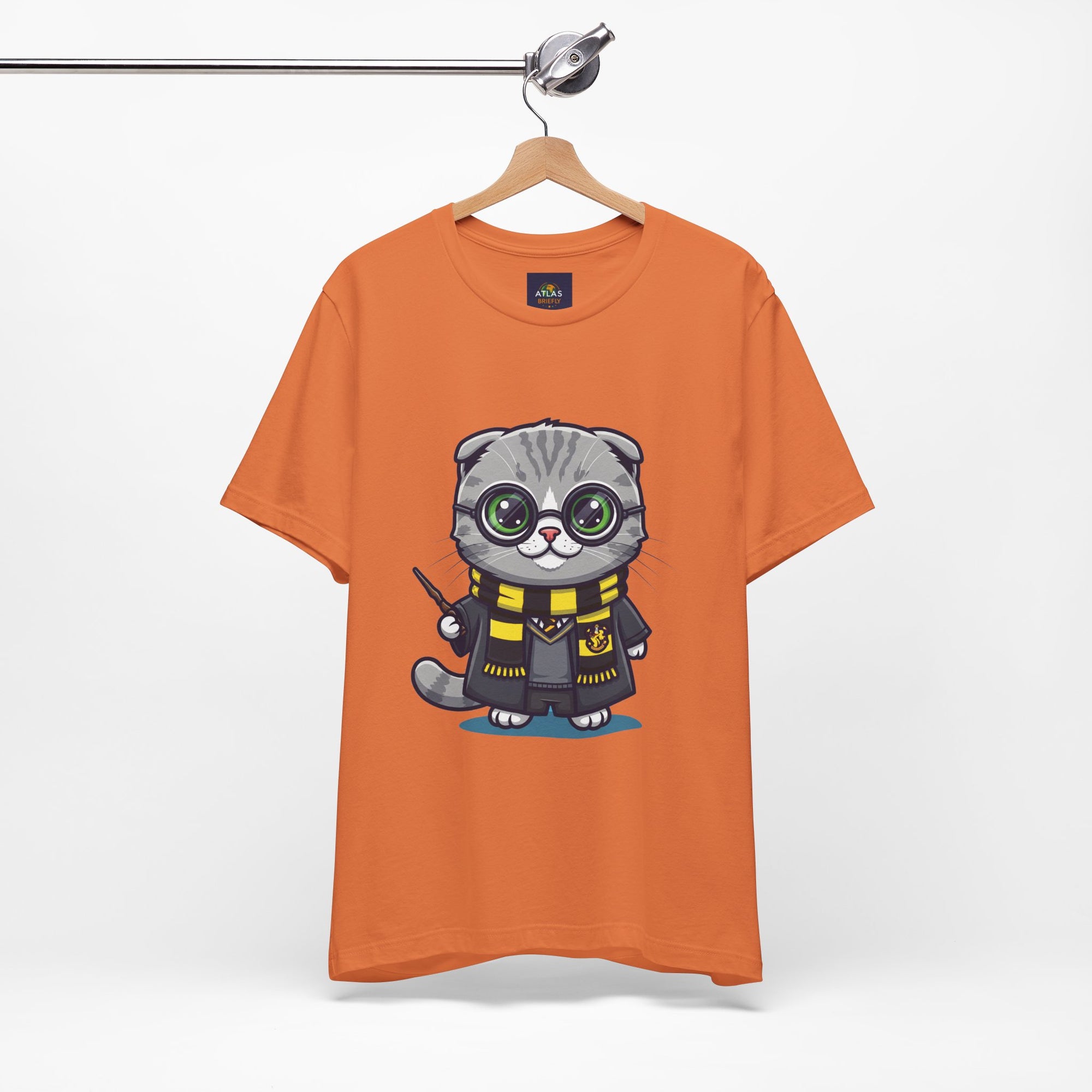 Hufflepurr Harry Potter T-Shirt - Funny Wizarding World Tee | Cute Potter Cat Gift - Atlas Briefly