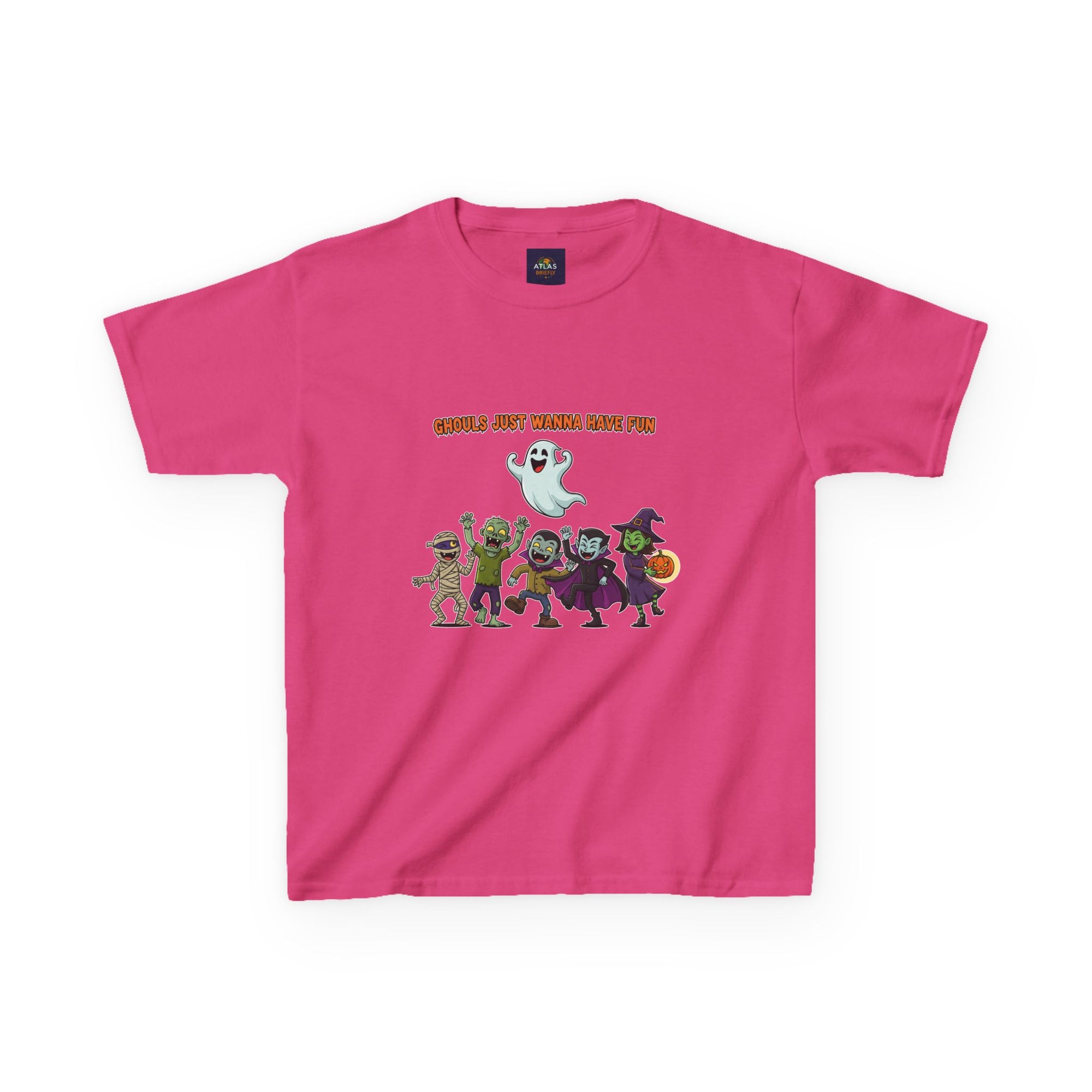 Ghouls Just Wanna Have Fun Kids Halloween T-Shirt | Funny Ghost Mummy Zombie Vampire Witch Shirt for Boys & Girls Trick or Treat Tee - Atlas Briefly