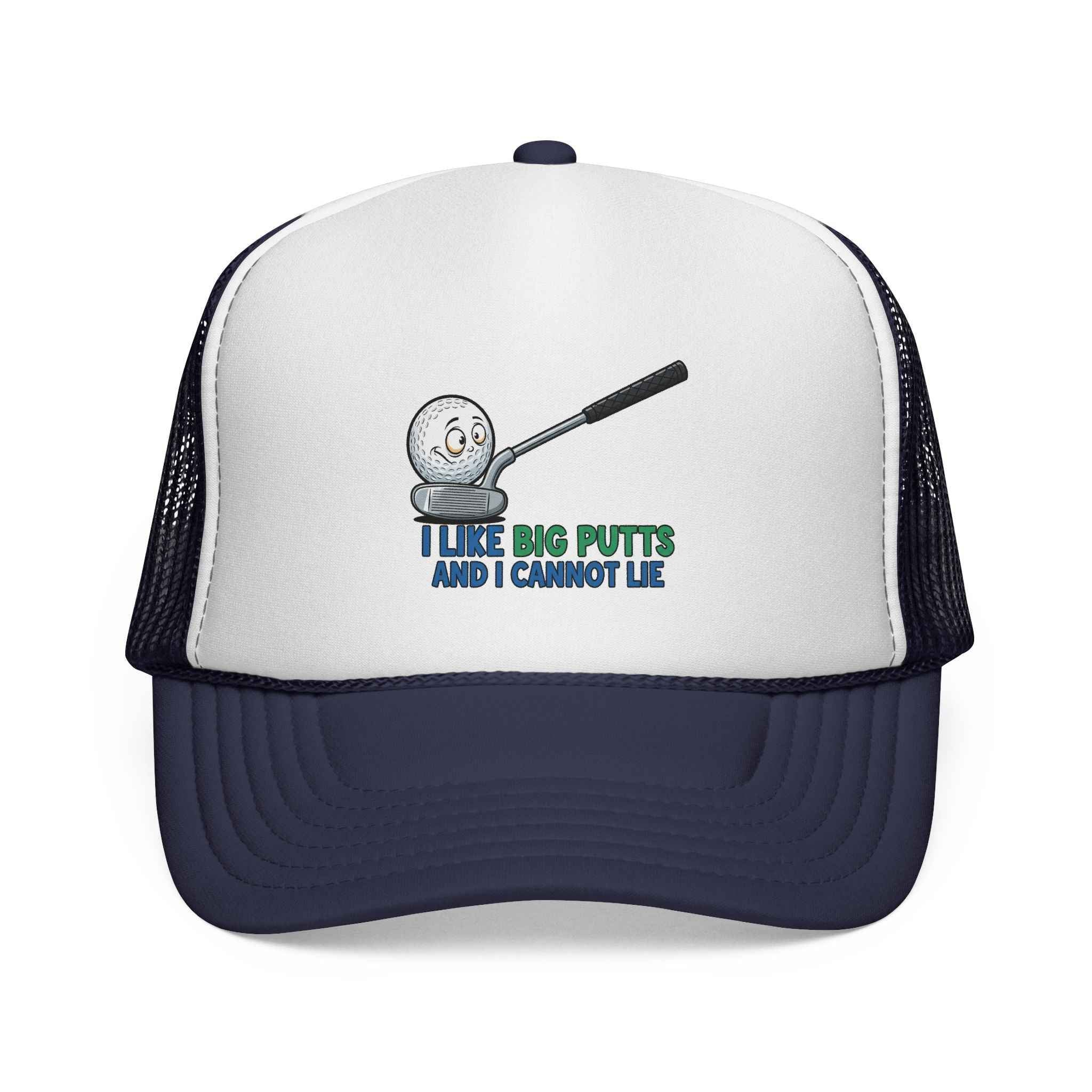Big Putts Golf Trucker Cap - Hilarious Big Putts Golf Hat for Fun on the Course - Atlas Briefly