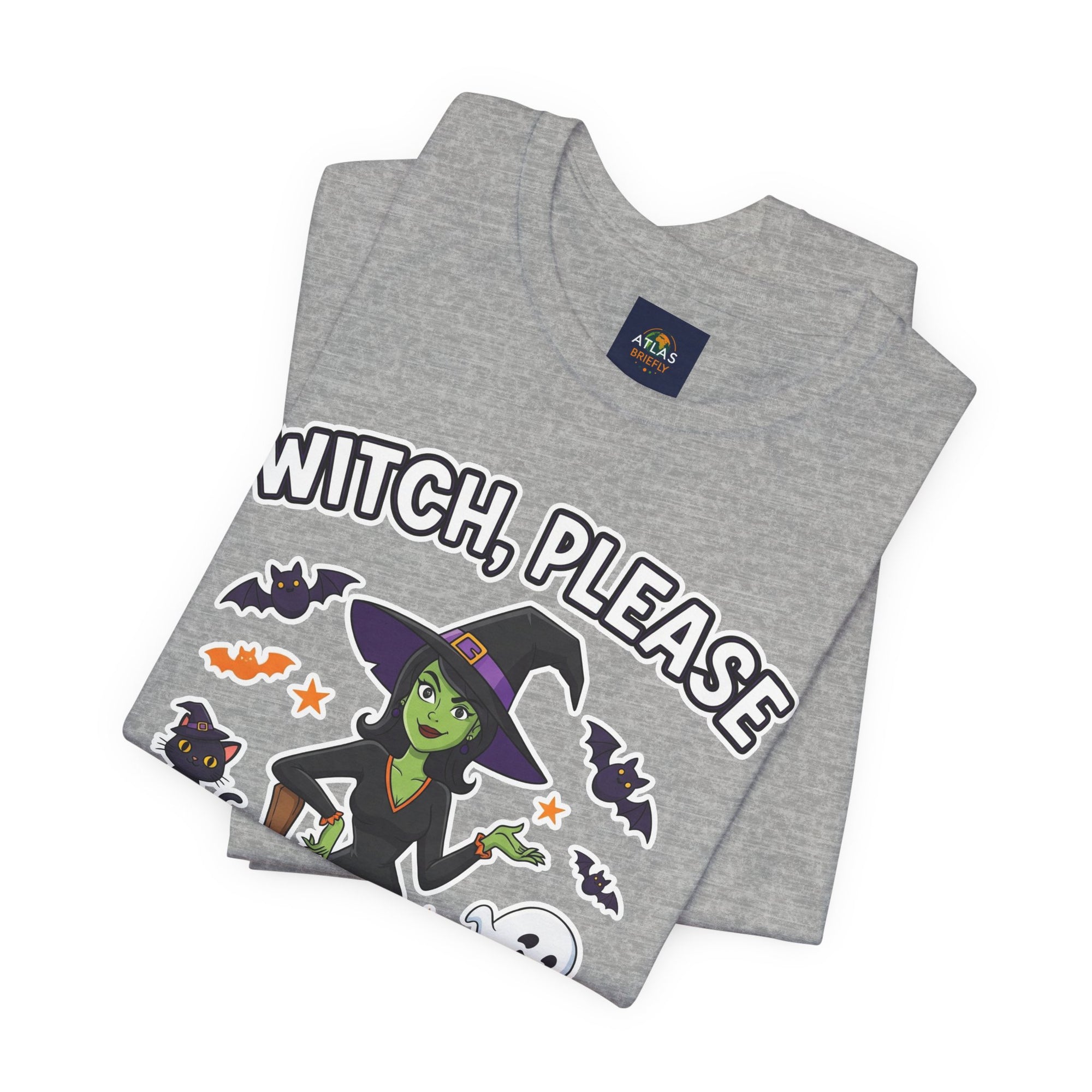 Witch Please Halloween T-Shirt - Sassy Witch Tee with Pumpkin Design | Funny Halloween Shirt - Atlas Briefly