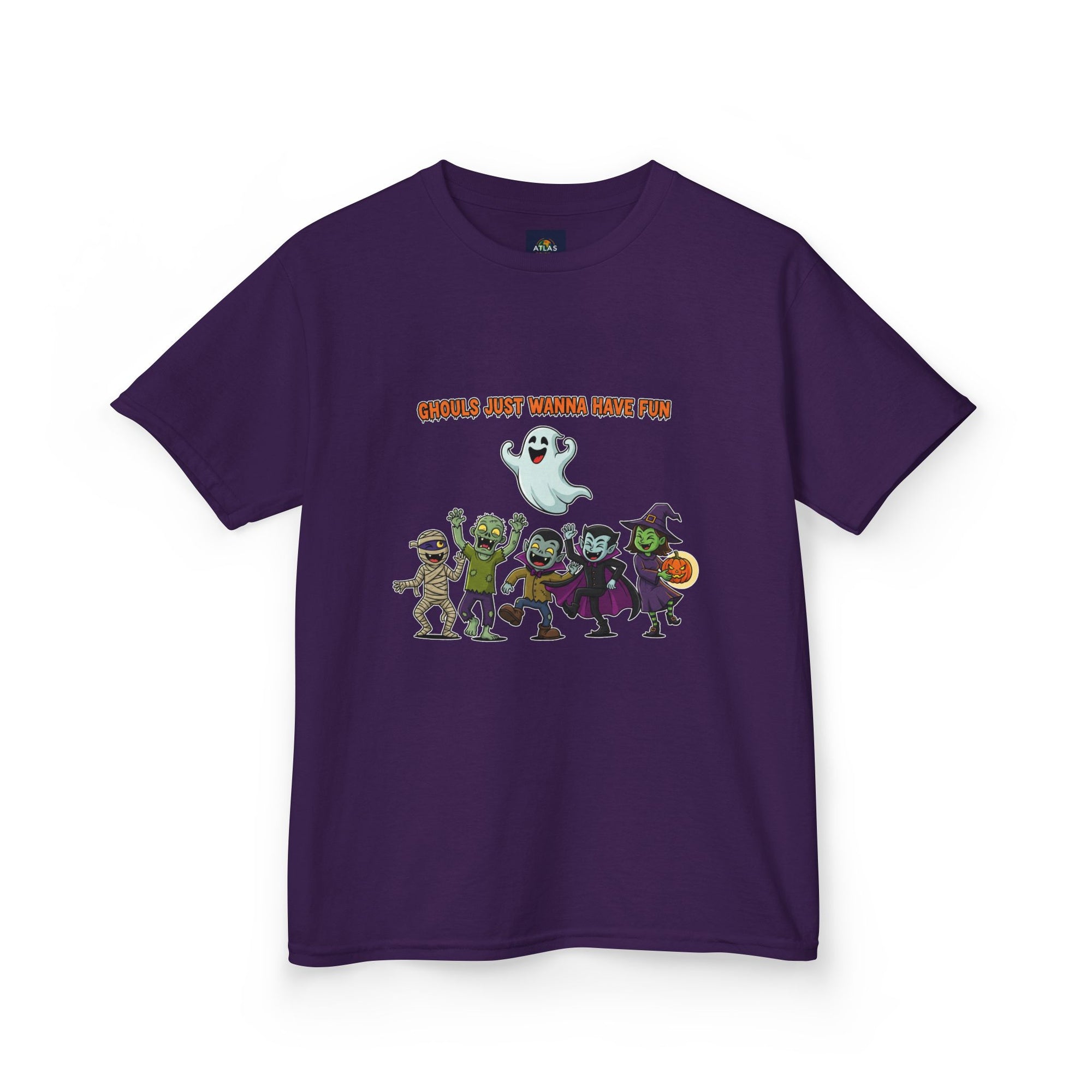 Ghouls Just Wanna Have Fun Kids Halloween T-Shirt | Funny Ghost Mummy Zombie Vampire Witch Shirt for Boys & Girls Trick or Treat Tee - Atlas Briefly