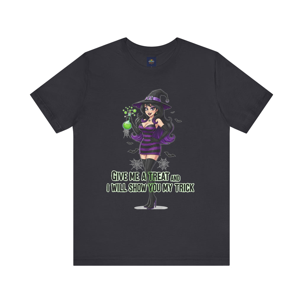Sexy Witch Halloween T-Shirt - Flirty Witch Costume Tee | Trick or Treat Halloween Shirt - Atlas Briefly