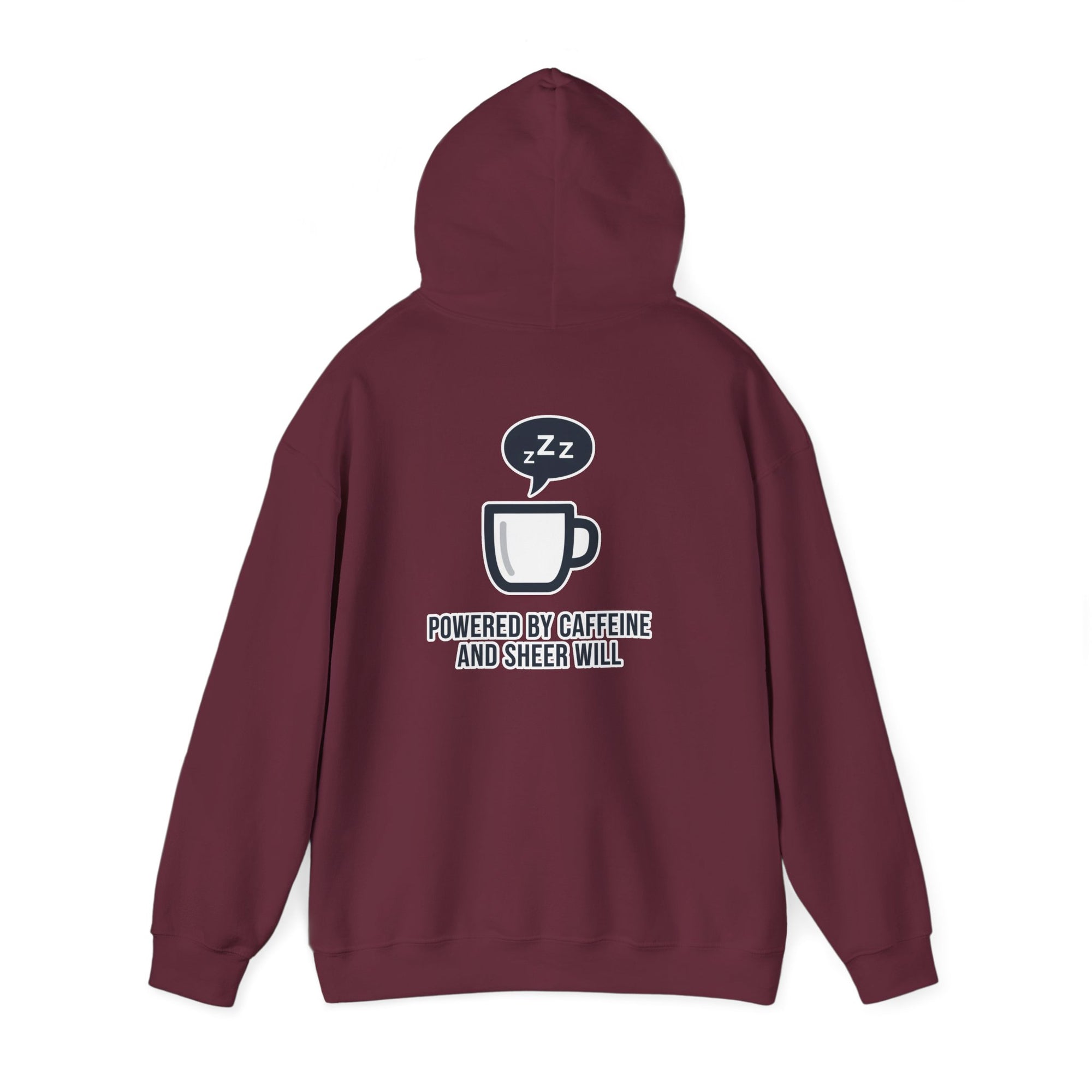 Powered by Caffeine and Sheer Will Hoodie - Funny Coffee Lover Sweatshirt | Minimalist Humor Gift - Atlas Briefly