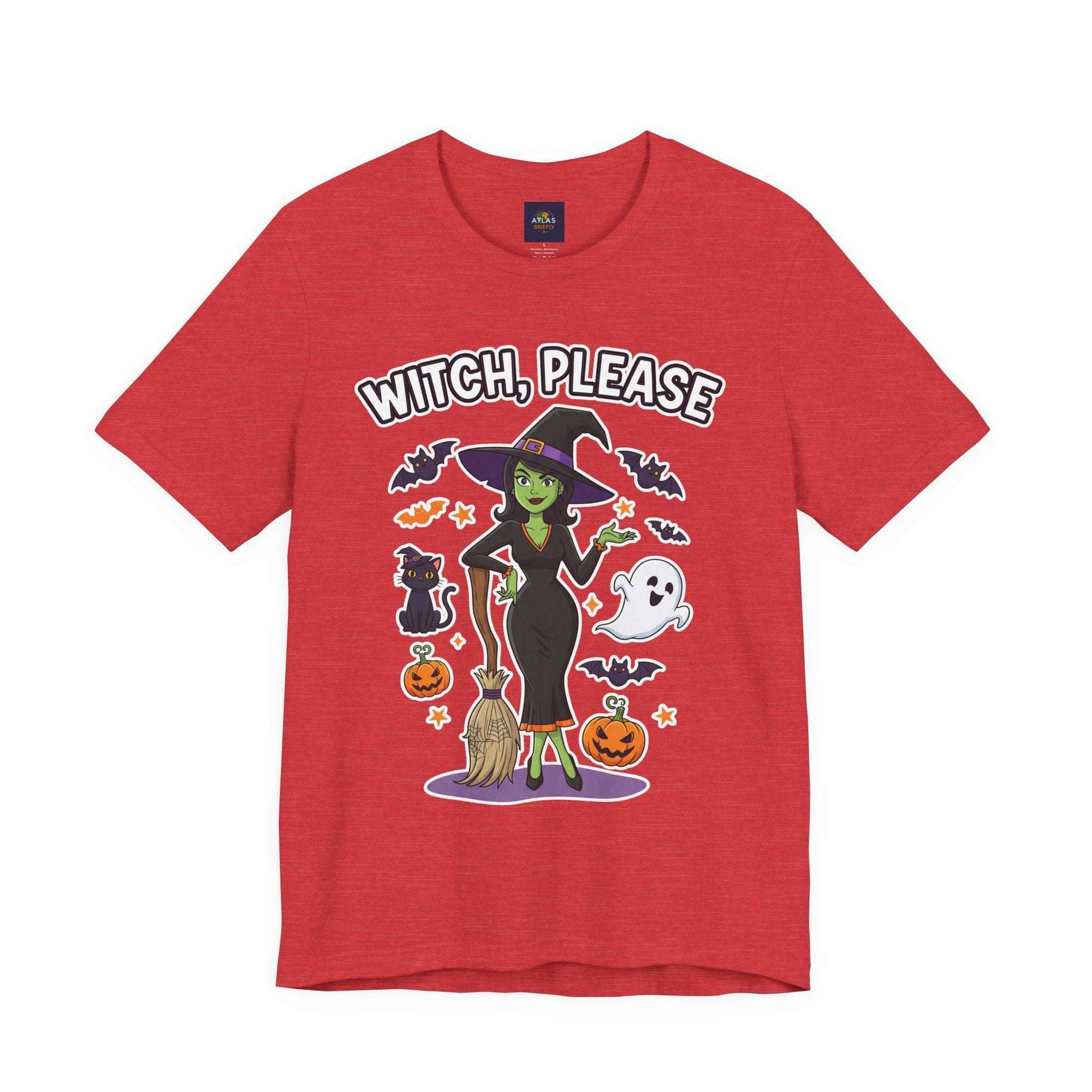 Witch Please Halloween T-Shirt - Sassy Witch Tee with Pumpkin Design | Funny Halloween Shirt - Atlas Briefly