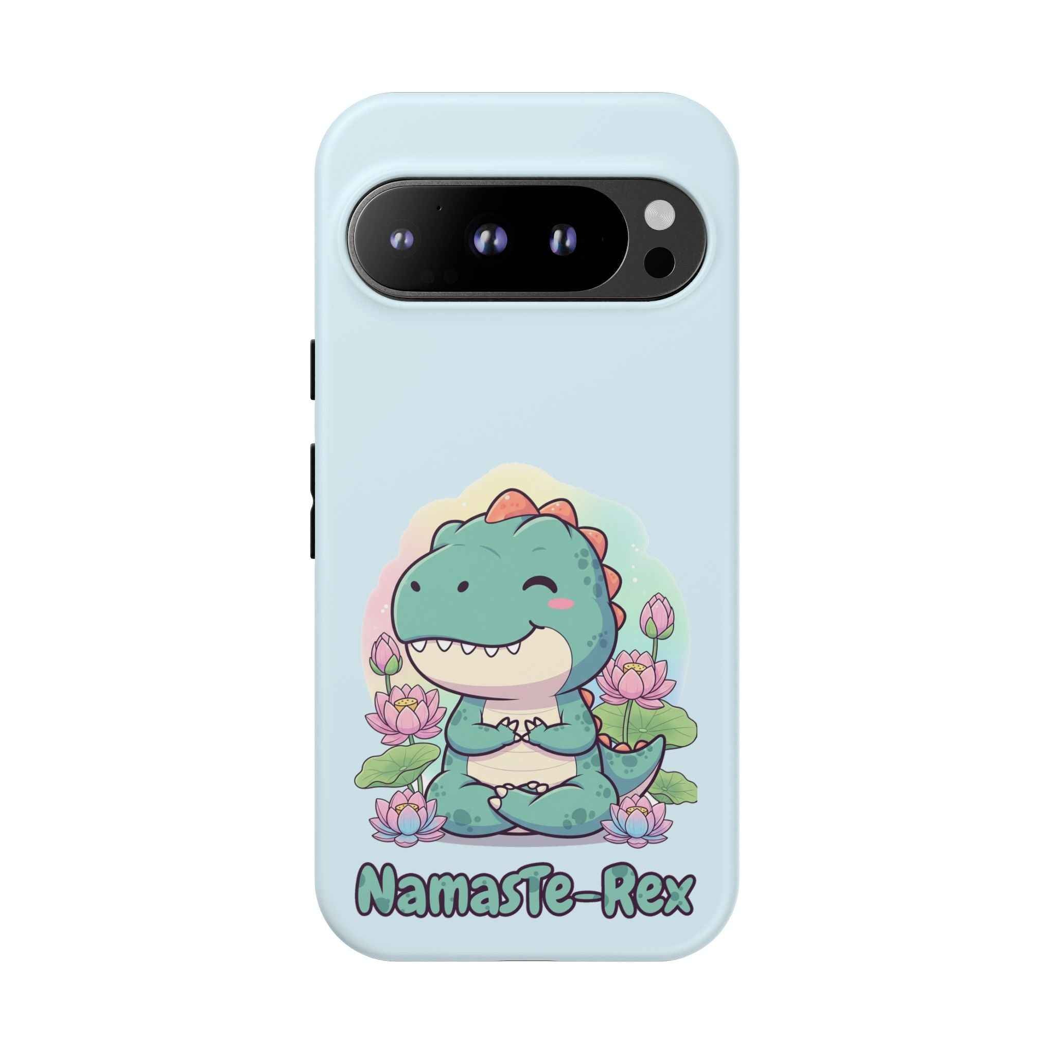 NamasTe-Rex Phone Case - Funny Yoga T-Rex Meditating Dinosaur Mobile Cover for Zen Lovers - Atlas Briefly