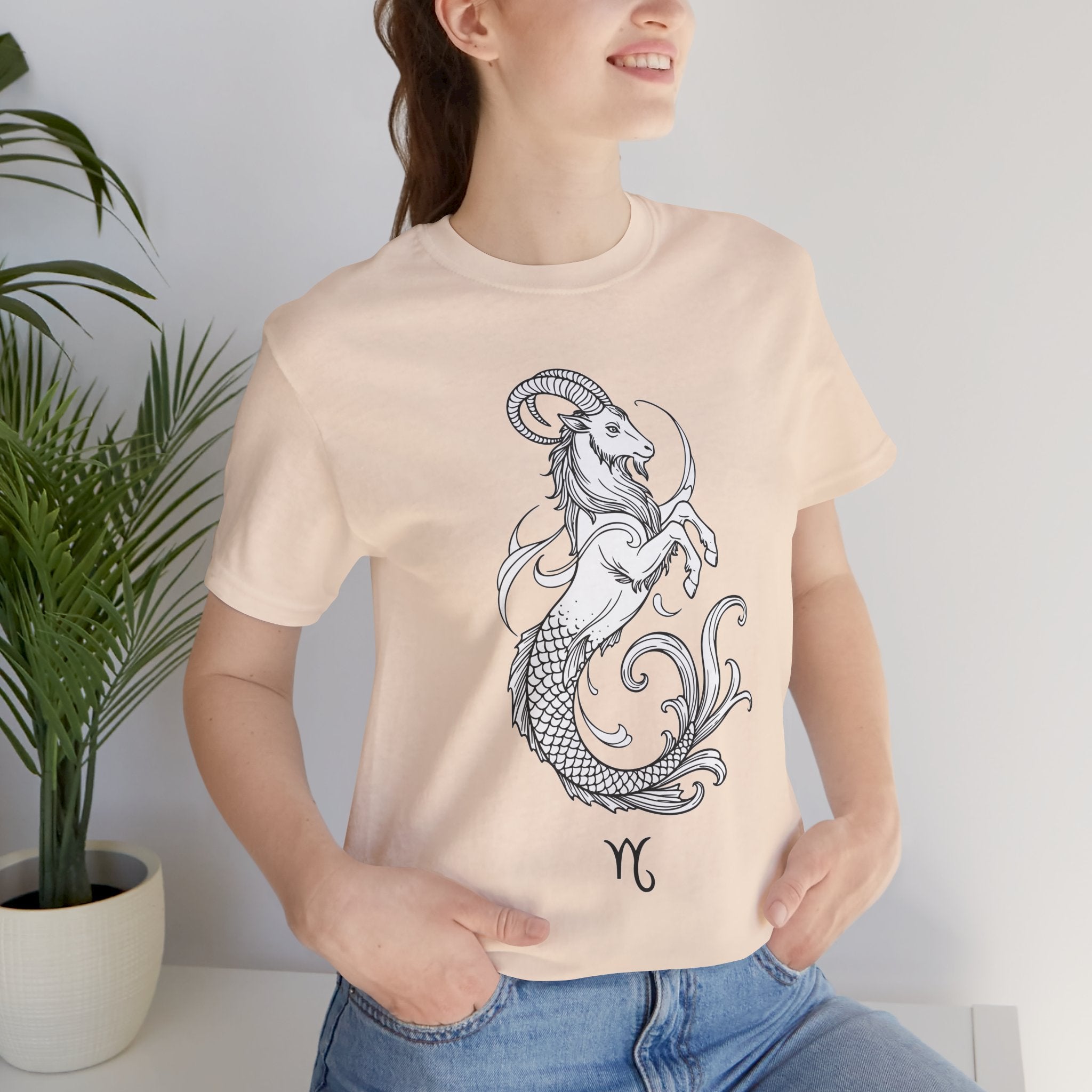 Capricorn Zodiac Tee - Unisex Minimalist Horoscope Shirt in Black and White