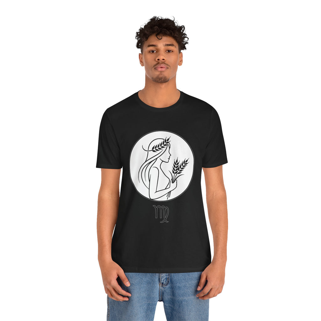 Virgo Zodiac Tee - Minimalist Black and White Unisex T-Shirt
