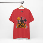 Spooky Season Halloween T-Shirt - Haunted House Ghost Bat Graphic Tee | Halloween Landscape Shirt - Atlas Briefly