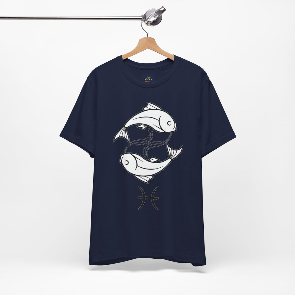 Pisces Zodiac T-shirt - Minimalist Black and White Unisex Tee