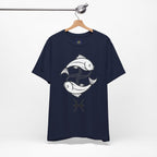 Pisces Zodiac T-shirt - Minimalist Black and White Unisex Tee