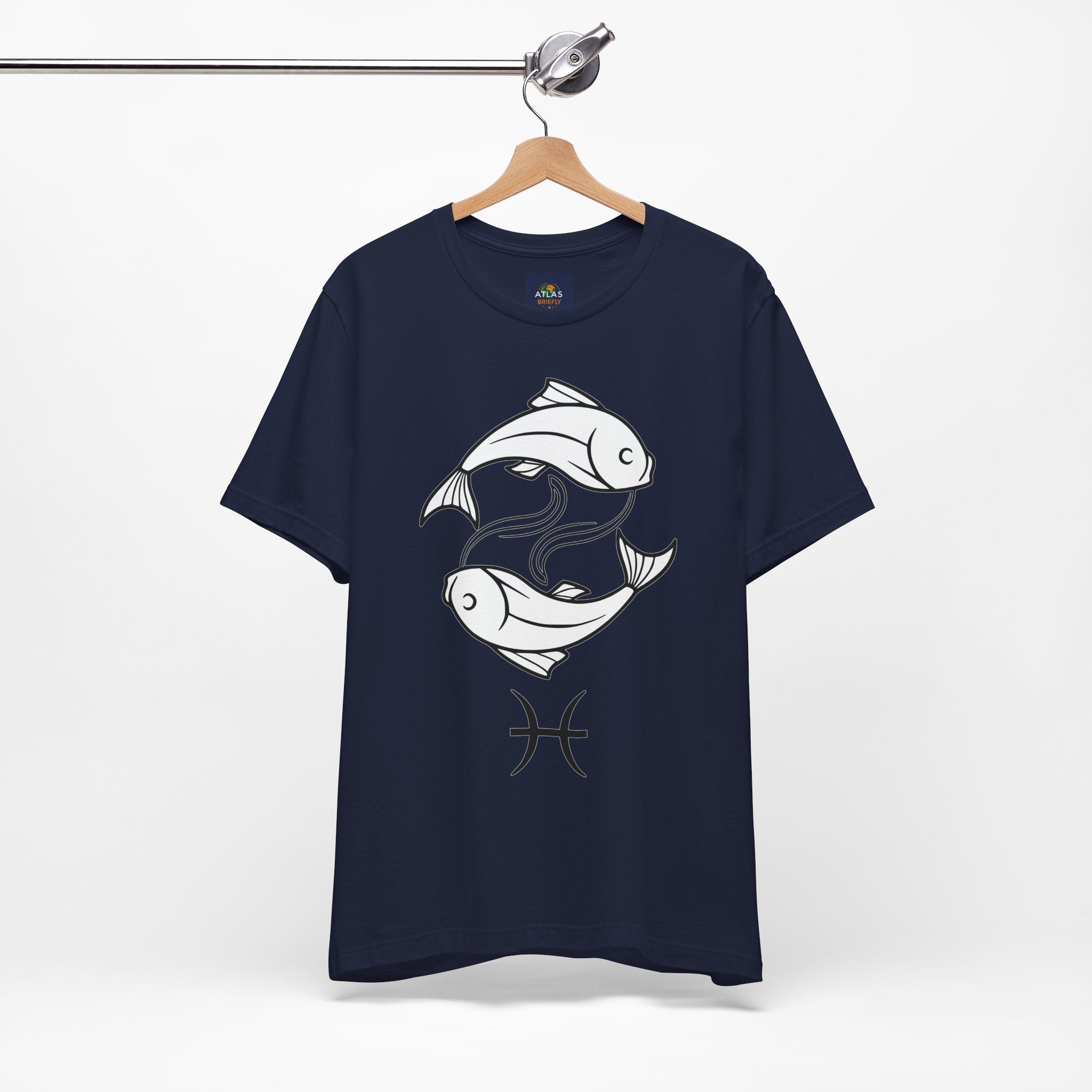 Pisces Zodiac T-shirt - Minimalist Black and White Unisex Tee