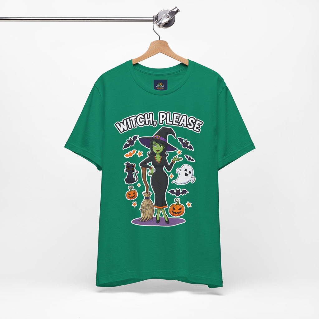 Witch Please Halloween T-Shirt - Sassy Witch Tee with Pumpkin Design | Funny Halloween Shirt - Atlas Briefly