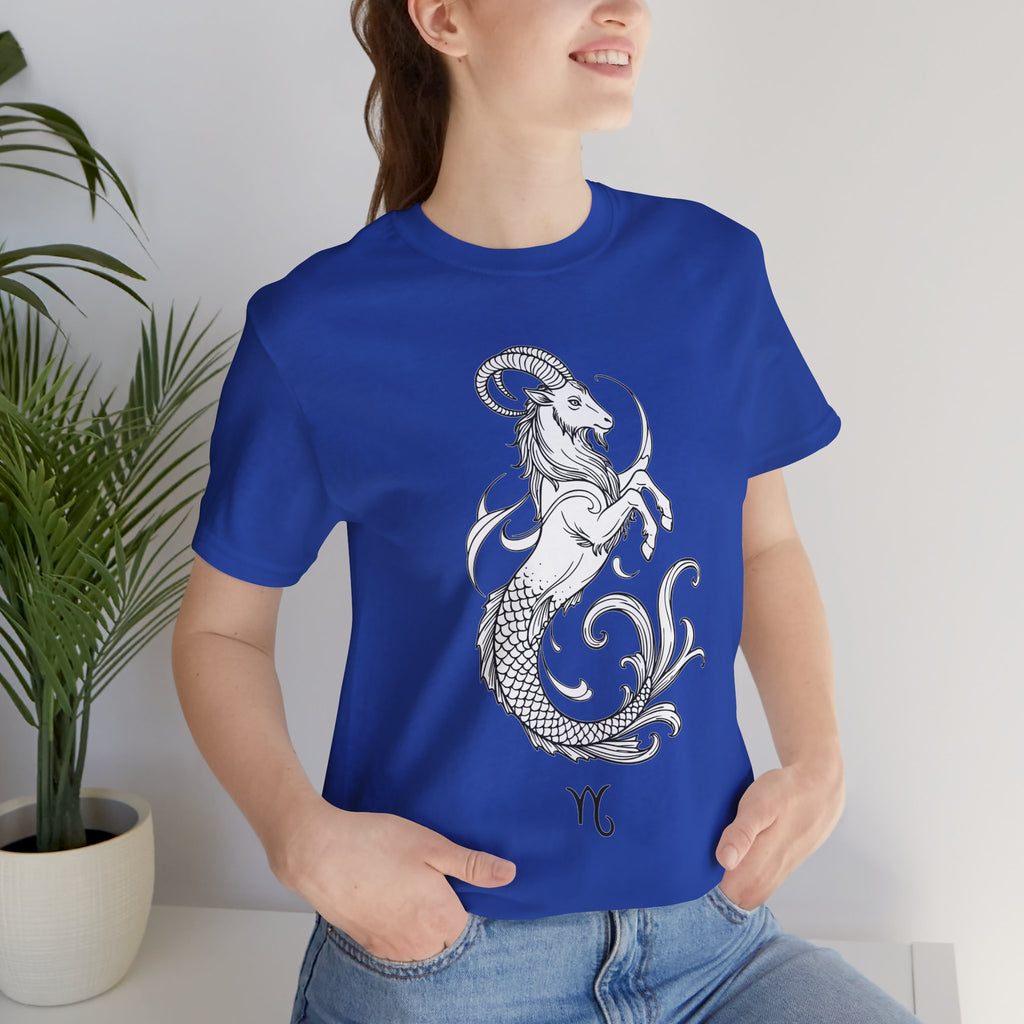Capricorn Zodiac Tee - Unisex Minimalist Horoscope Shirt in Black and White