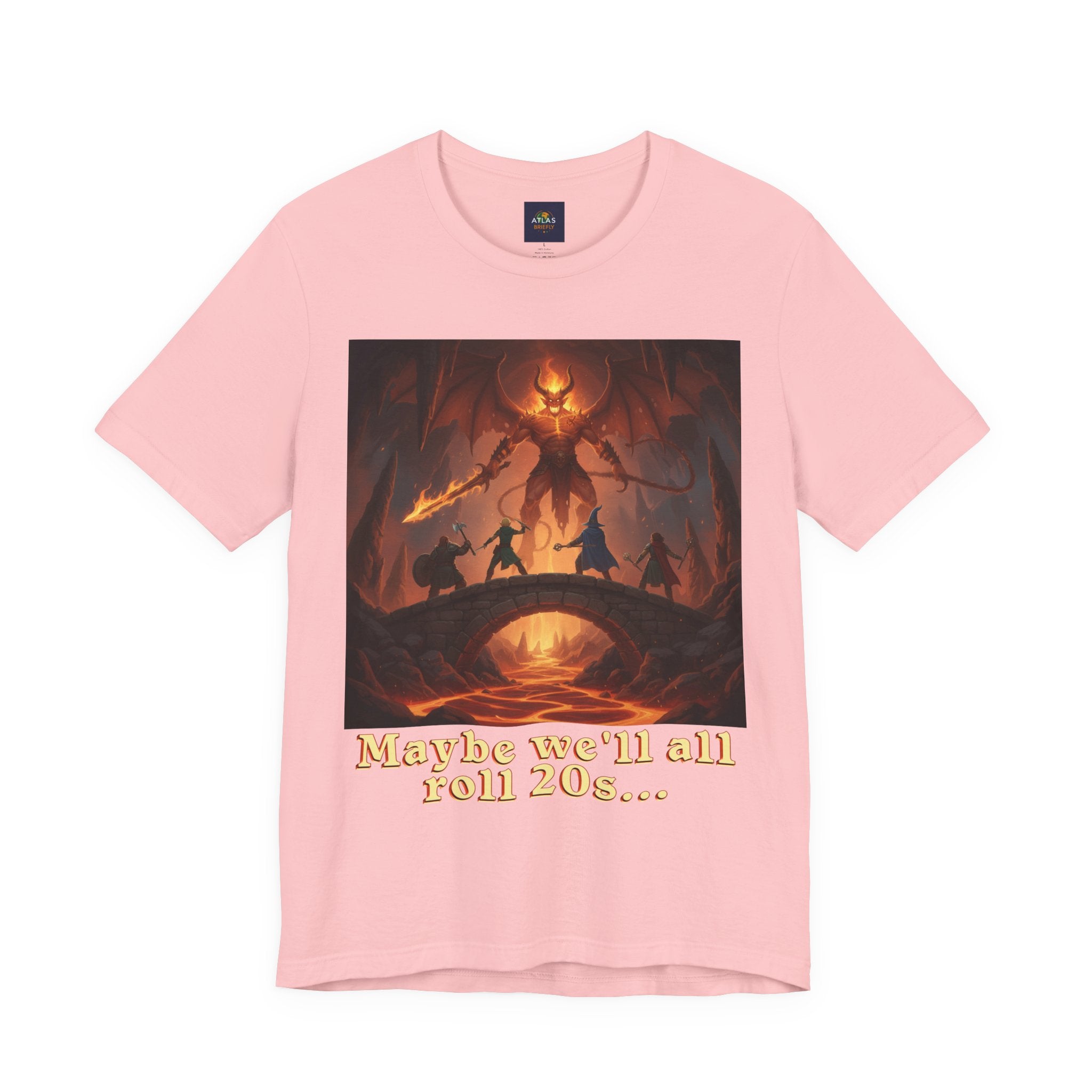 D&D Fantasy T-Shirt - Roll a Natural 20 Dungeon Master RPG Unisex Tee - Atlas Briefly