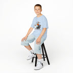 Eat Drink and Be Scary Kids Halloween T-Shirt | Cute Ghost Skeleton Pumpkin Cat Shirt for Boys Girls Trick or Treat Tee - Atlas Briefly