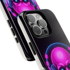 Neon Skull Synthwave Phone Case - Retro 80s Cyberpunk Mobile Cover | Vaporwave Tech Gift - Atlas Briefly