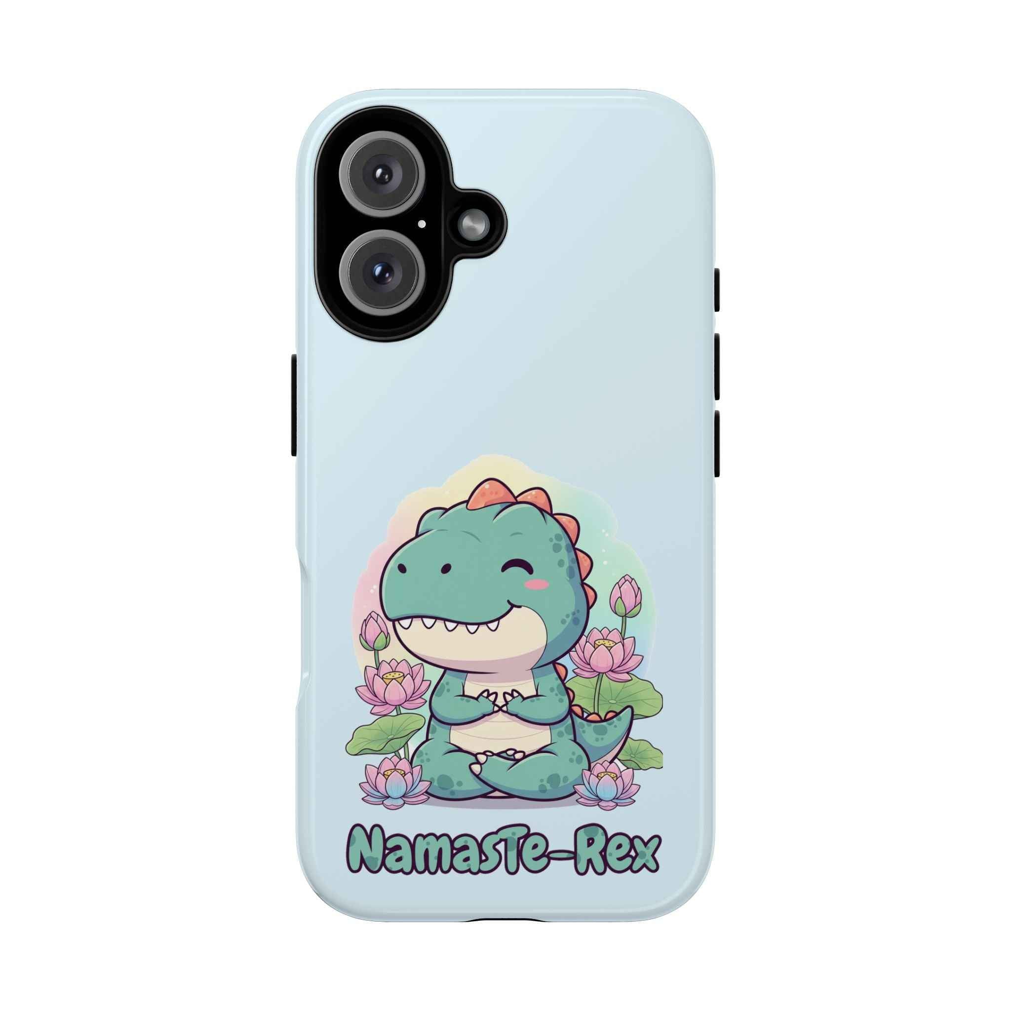 NamasTe-Rex Phone Case - Funny Yoga T-Rex Meditating Dinosaur Mobile Cover for Zen Lovers - Atlas Briefly