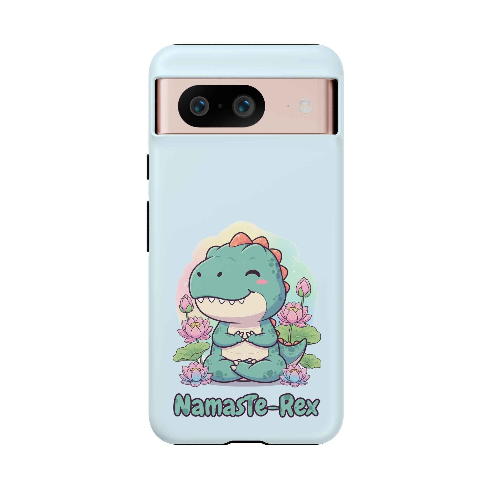 NamasTe-Rex Phone Case - Funny Yoga T-Rex Meditating Dinosaur Mobile Cover for Zen Lovers - Atlas Briefly