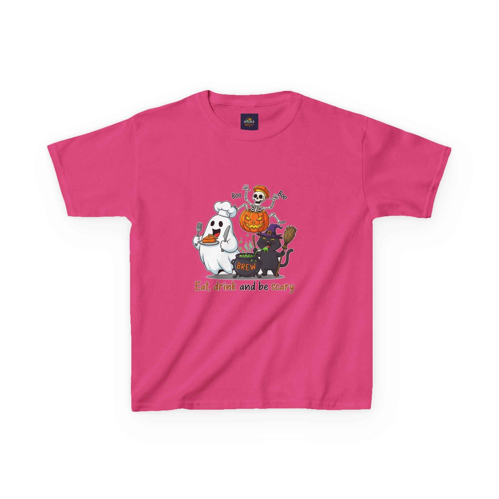 Eat Drink and Be Scary T-Shirt for kids - Atlas Briefly