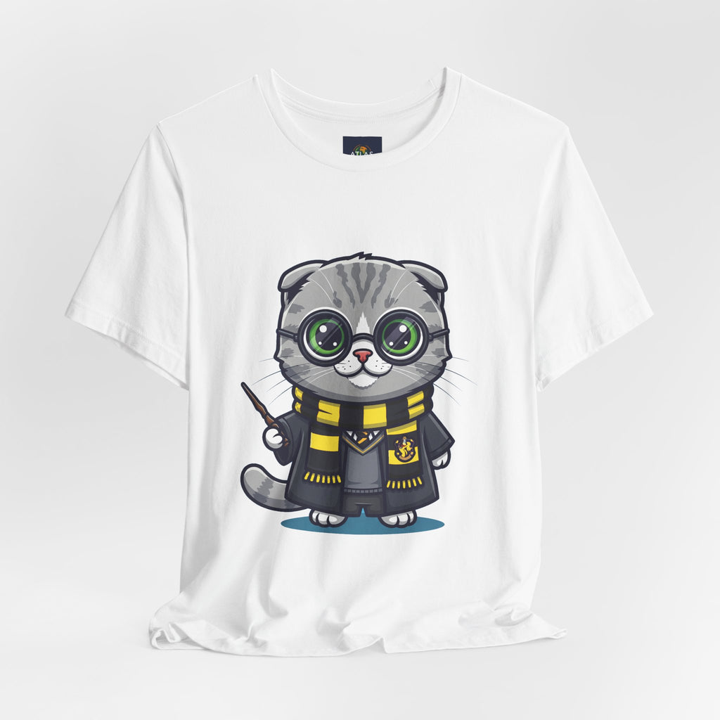 Hufflepurr Harry Potter T-Shirt - Funny Wizarding World Tee | Cute Potter Cat Gift - Atlas Briefly