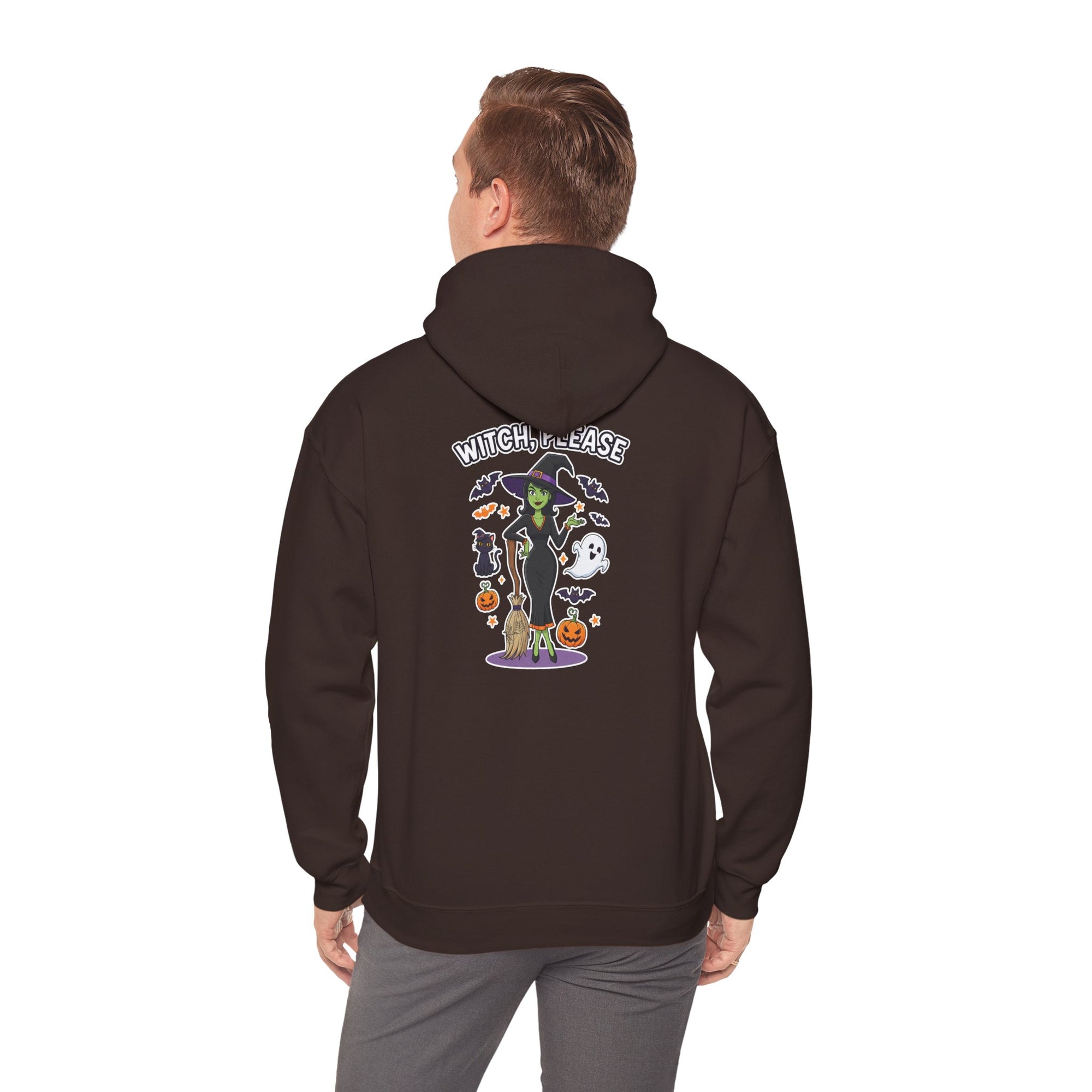 Witch Please Halloween Hoodie - Sassy Witch Sweatshirt with Pumpkin & Ghost Design | Halloween Apparel - Atlas Briefly