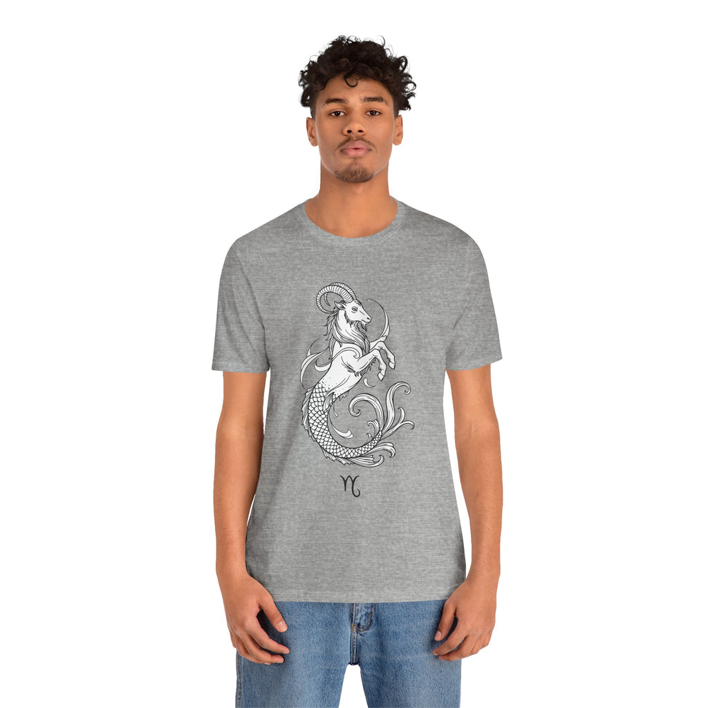 Capricorn Zodiac Tee - Unisex Minimalist Horoscope Shirt in Black and White