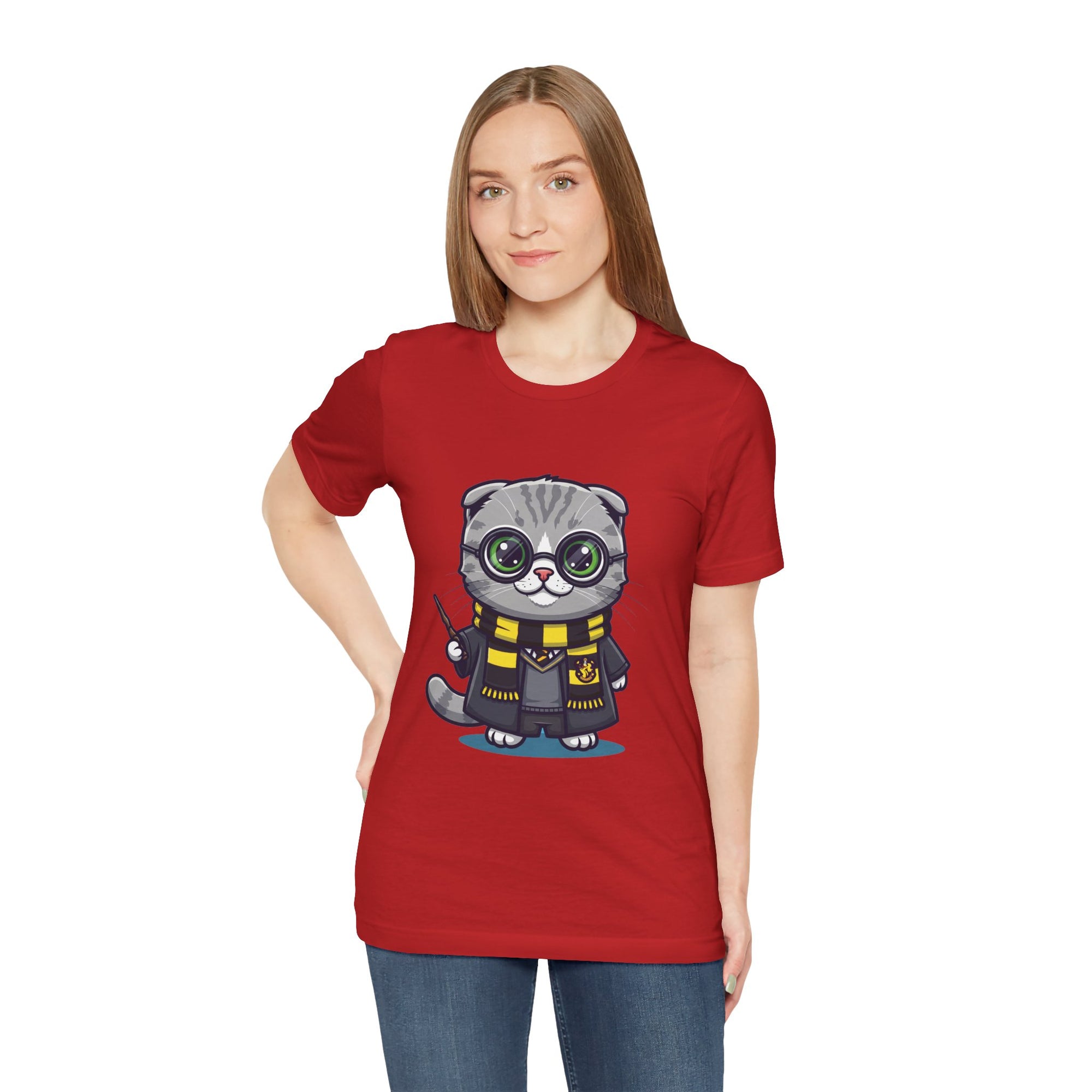 Hufflepurr Harry Potter T-Shirt - Funny Wizarding World Tee | Cute Potter Cat Gift - Atlas Briefly