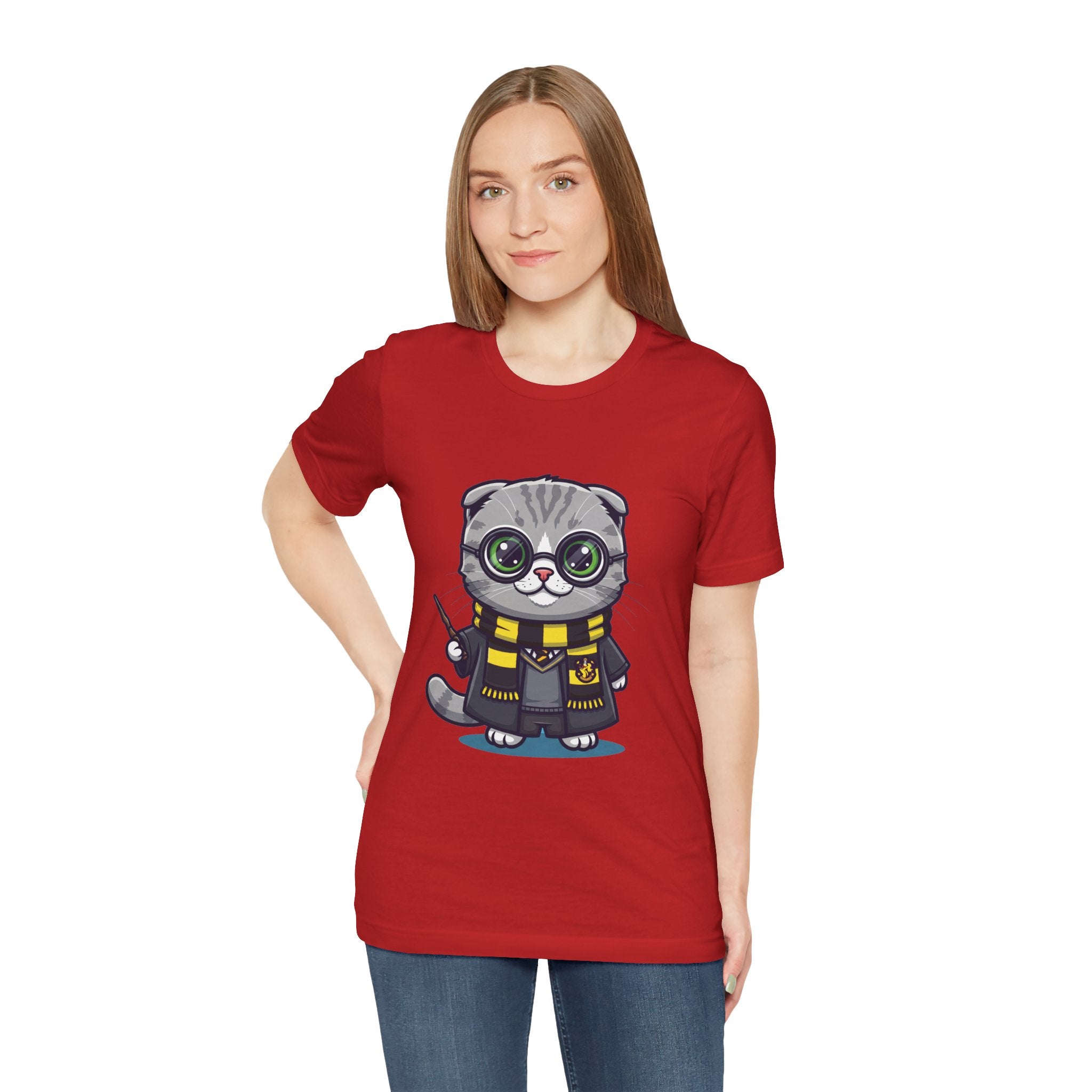 Hufflepurr Harry Potter T-Shirt - Funny Wizarding World Tee | Cute Potter Cat Gift - Atlas Briefly