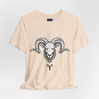 Aries Horoscope Tee - Unisex Black and White Minimal Design