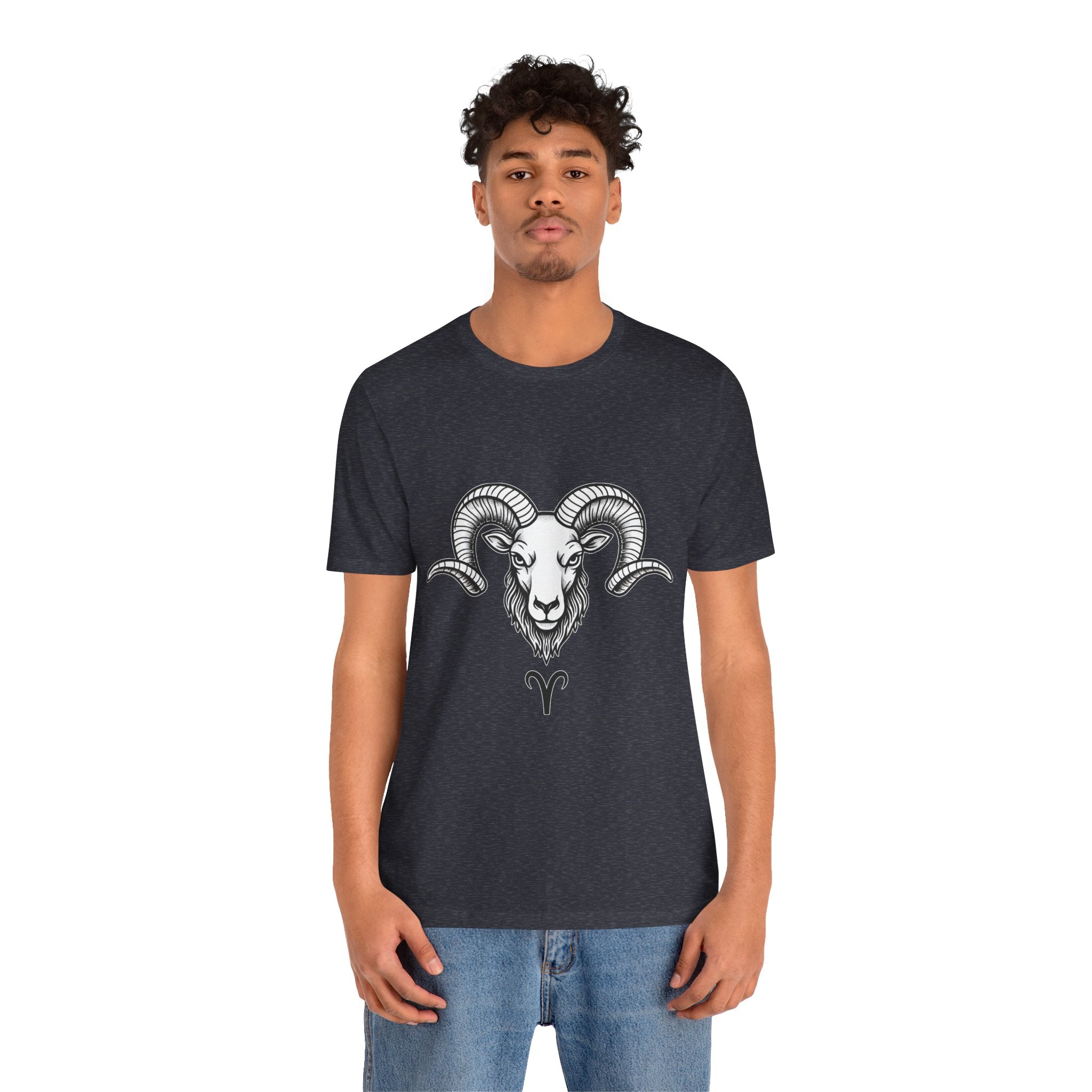 Aries Horoscope Tee - Unisex Black and White Minimal Design