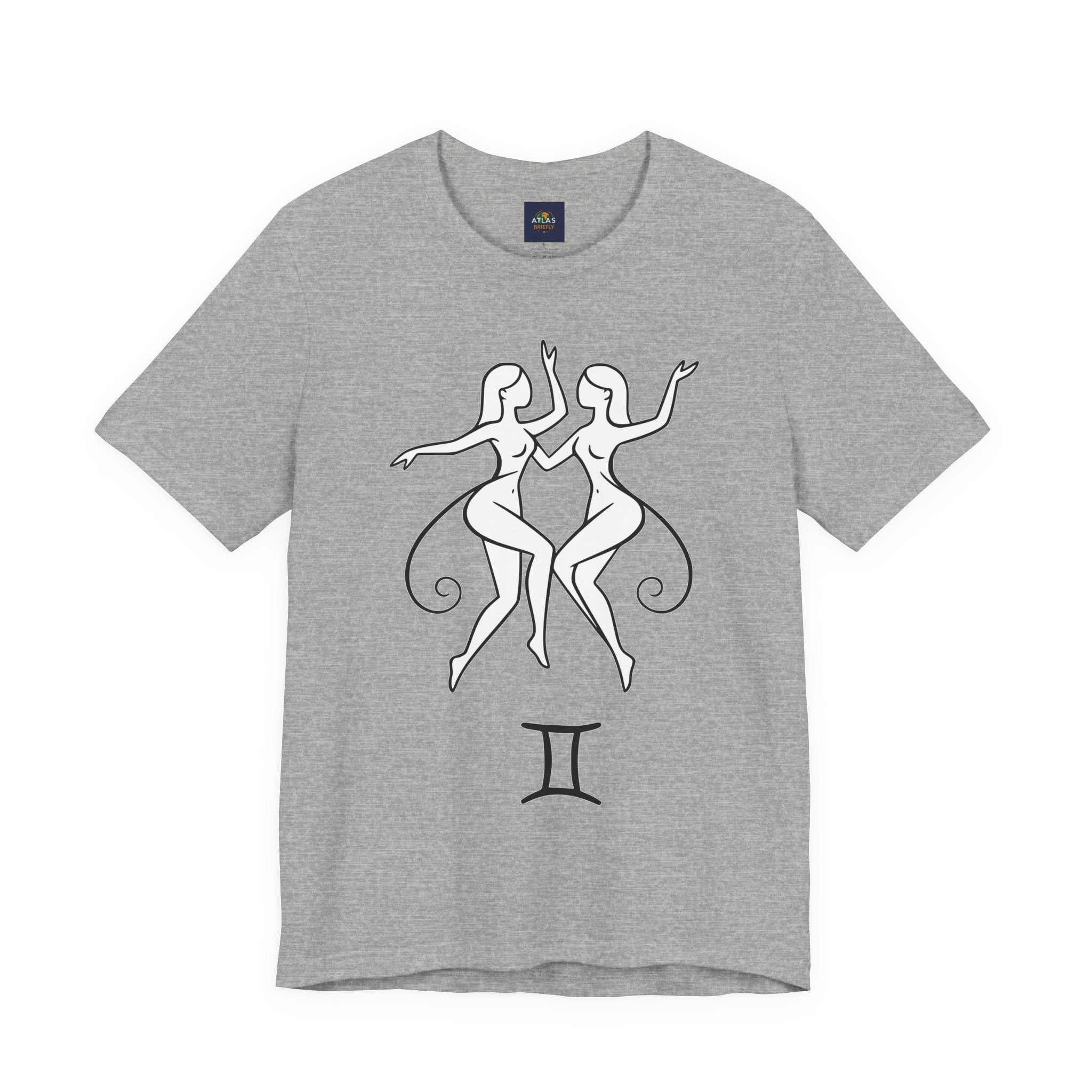 Gemini Zodiac Tee - Minimalistic Black and White Unisex Design