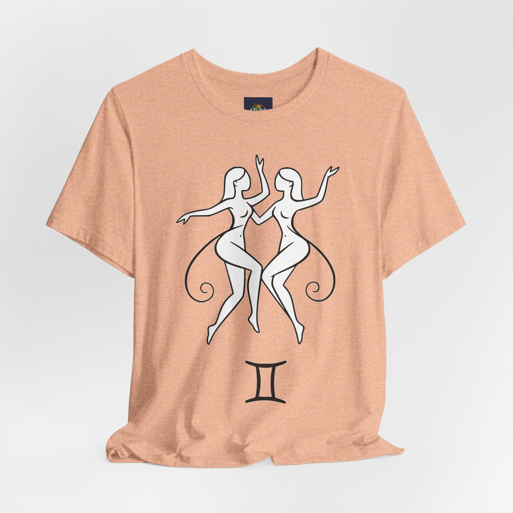 Gemini Zodiac Tee - Minimalistic Black and White Unisex Design