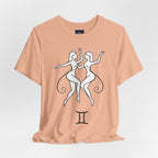Gemini Zodiac Tee - Minimalistic Black and White Unisex Design