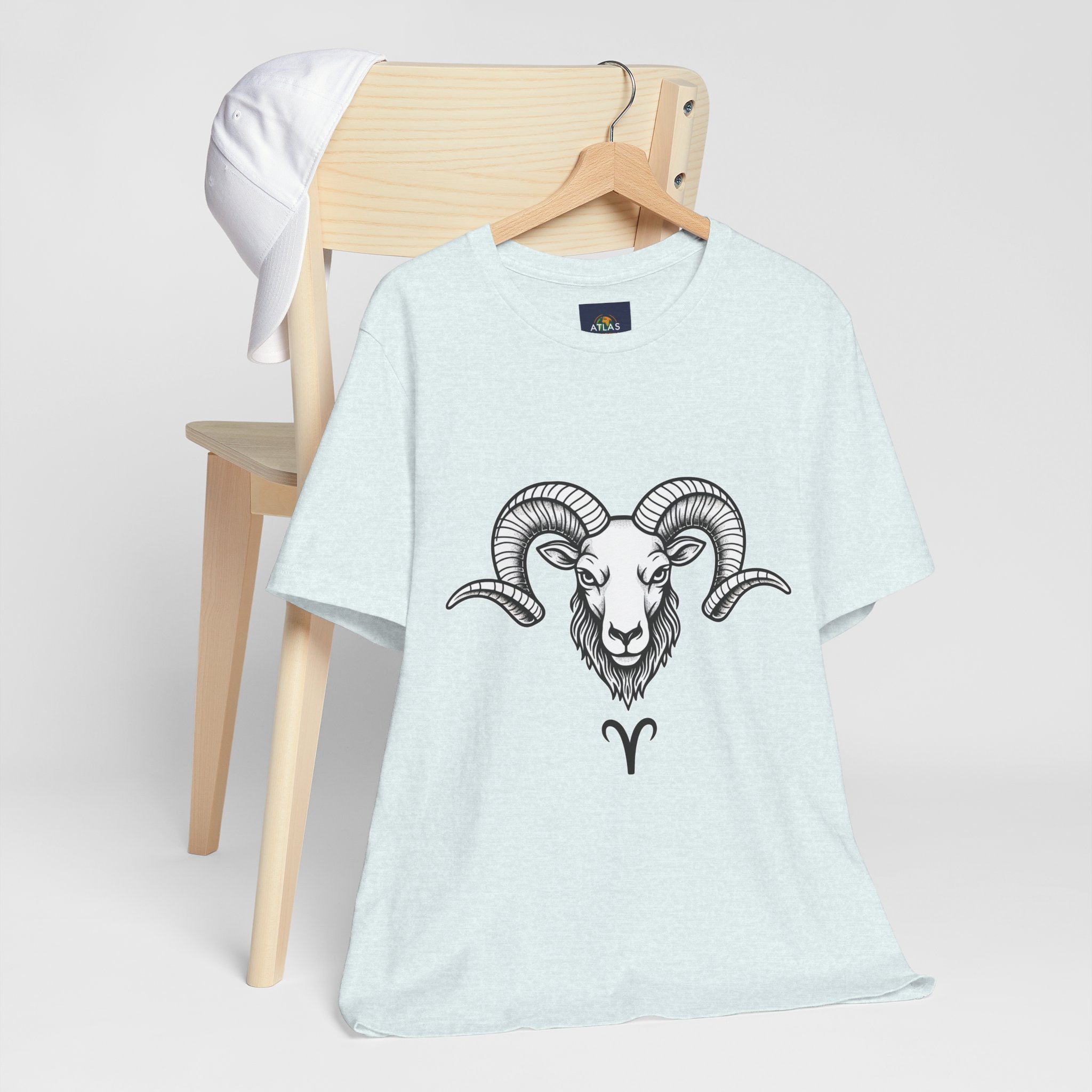 Aries Horoscope Tee - Unisex Black and White Minimal Design