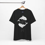 Pisces Zodiac T-shirt - Minimalist Black and White Unisex Tee