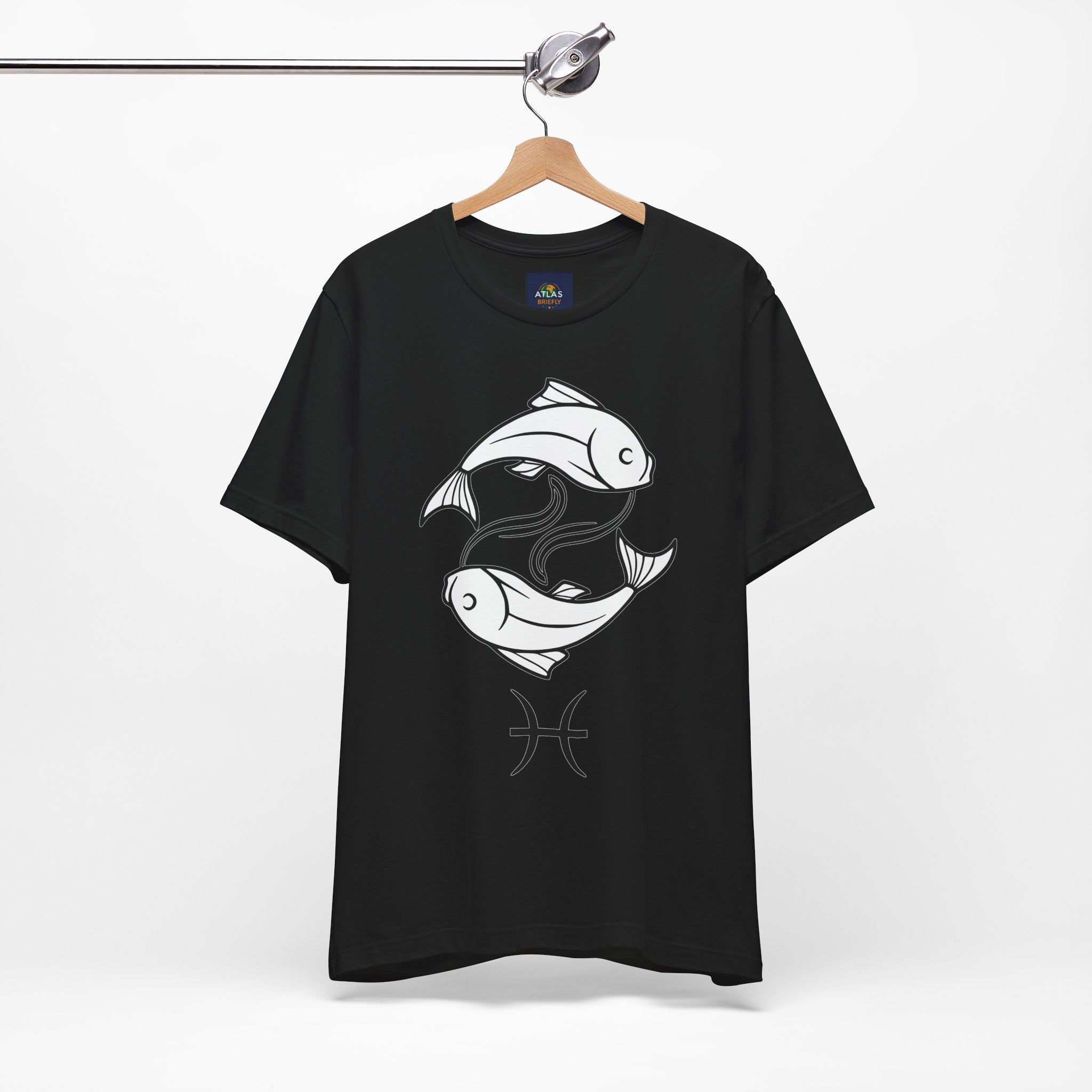 Pisces Zodiac T-shirt - Minimalist Black and White Unisex Tee