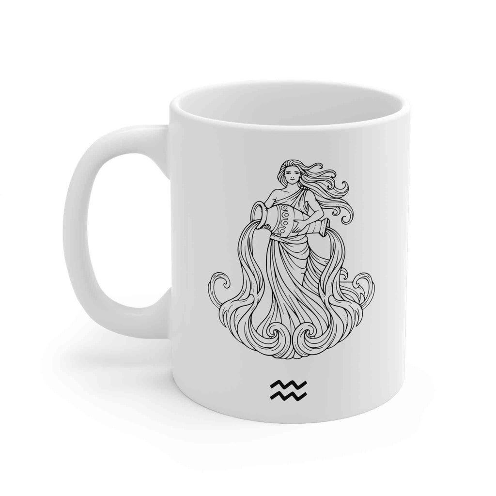 Zodiac Mug - Aquarius Minimalist Design Gift