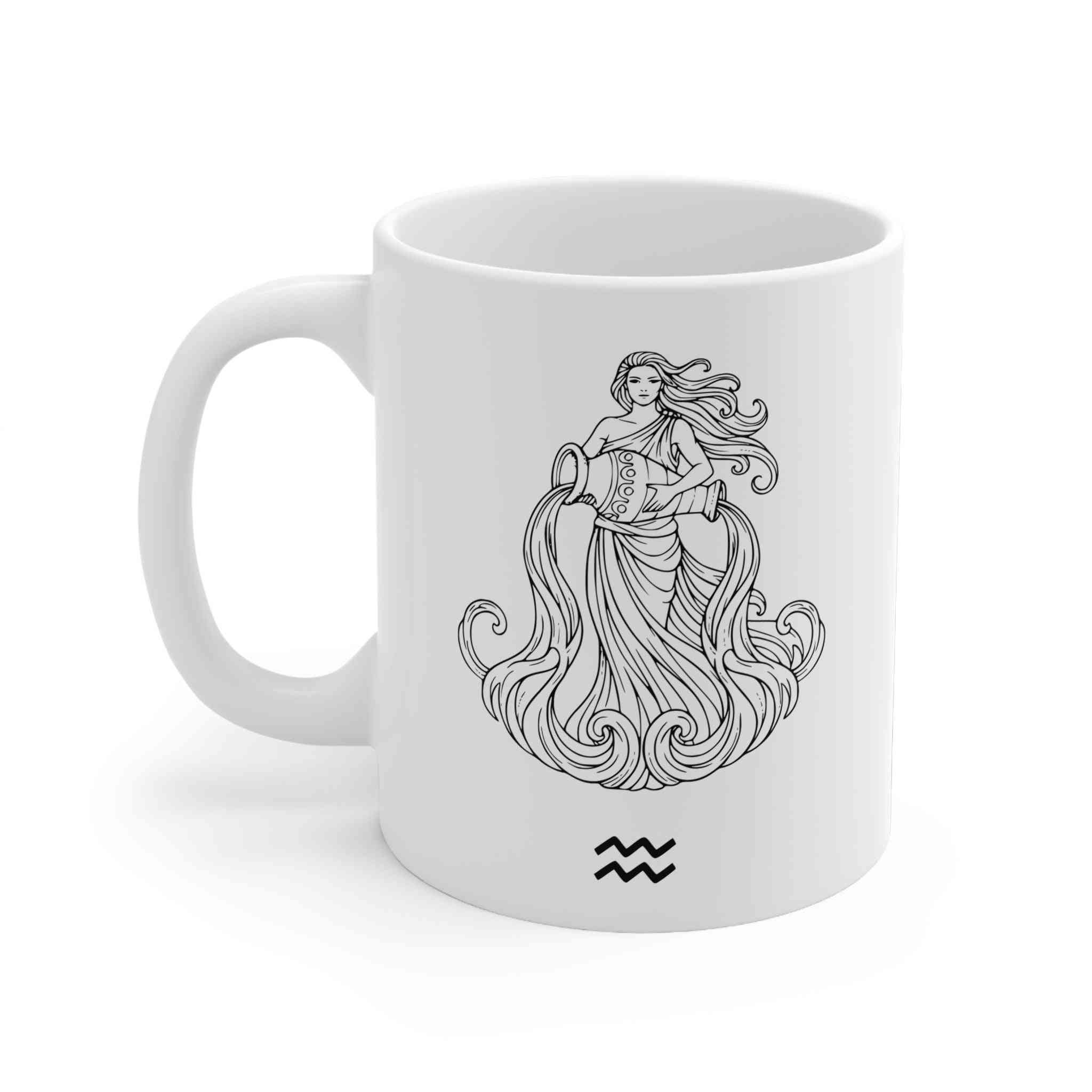 Zodiac Mug - Aquarius Minimalist Design Gift