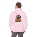 Spooky Season Halloween Hoodie - Haunted House Ghost Bat Design | Cozy Halloween Sweatshirt - Atlas Briefly
