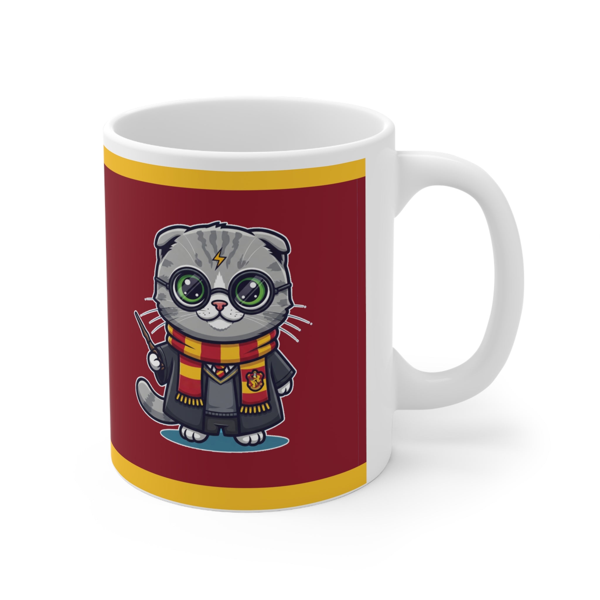 Harry Potter Gryffinclaw Cat Mug - Cute Wizard Kitty Coffee Cup | Adorable Potter Gift