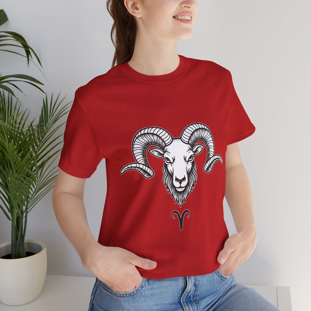 Aries Horoscope Tee - Unisex Black and White Minimal Design