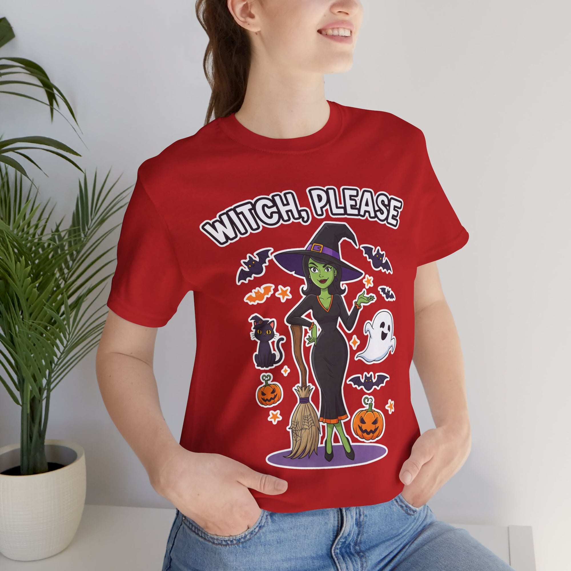Witch Please Halloween T-Shirt - Sassy Witch Tee with Pumpkin Design | Funny Halloween Shirt - Atlas Briefly