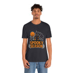 Spooky Season Halloween T-Shirt - Haunted House Ghost Bat Graphic Tee | Halloween Landscape Shirt - Atlas Briefly