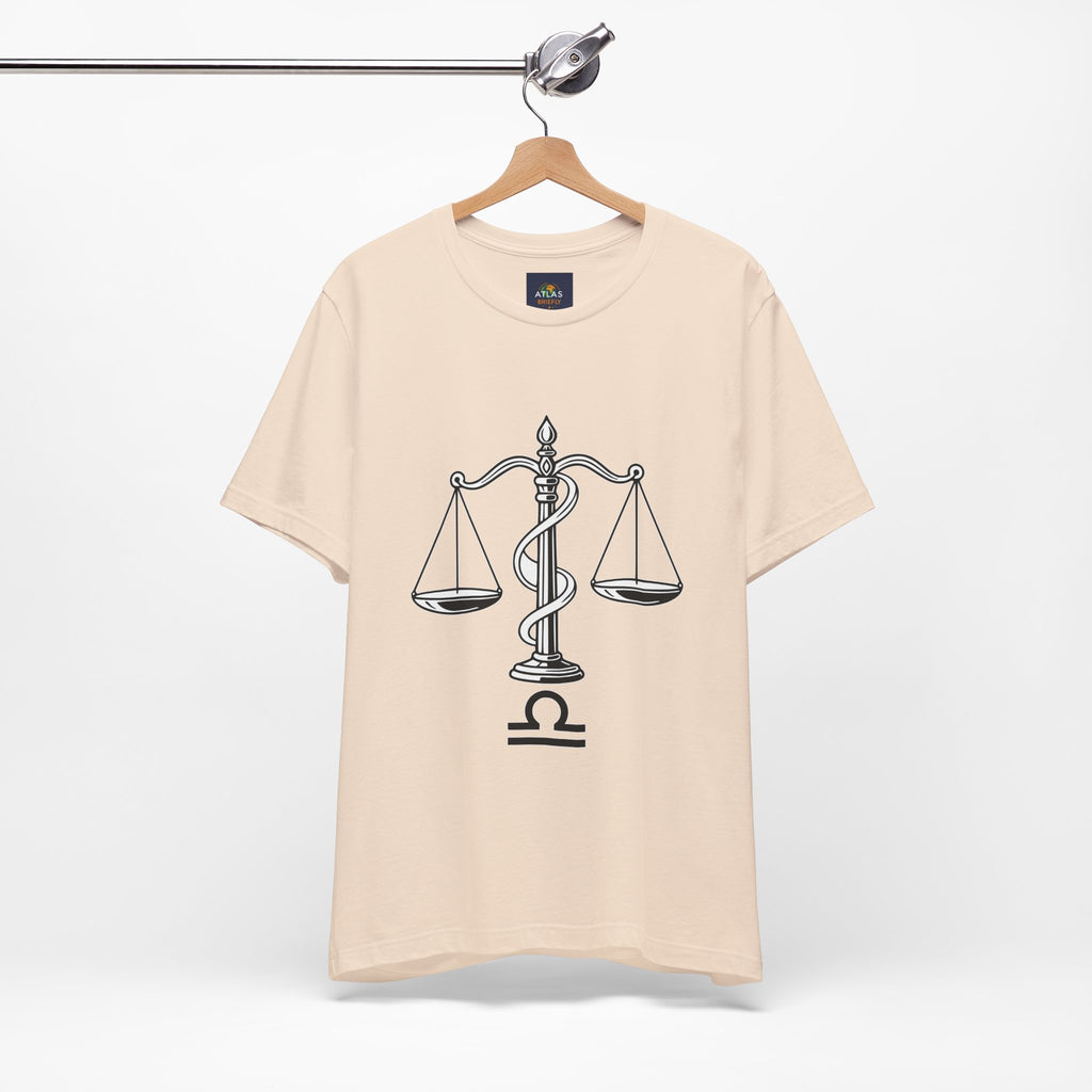 Libra Zodiac Tee - Stylish Unisex Minimalist Black and White Design