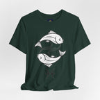 Pisces Zodiac T-shirt - Minimalist Black and White Unisex Tee
